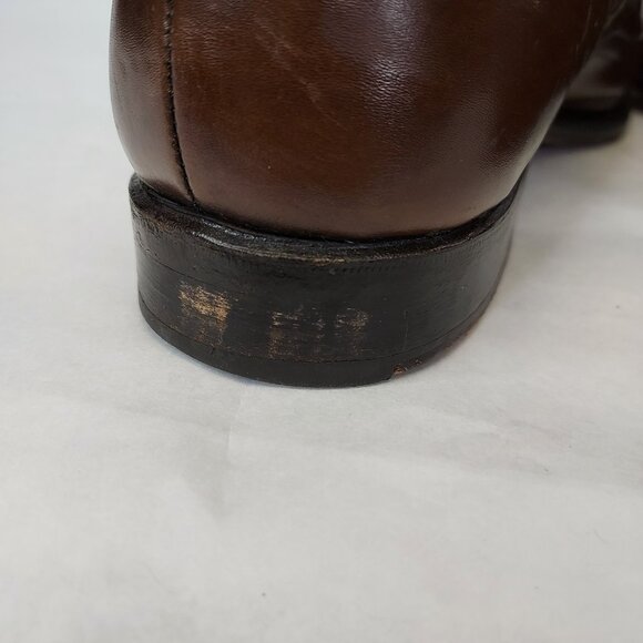 Johnston & Murphy Brogue Oxford Wingtip Men 8 Leather Crown Aristocraft BROWN - Picture 13 of 16